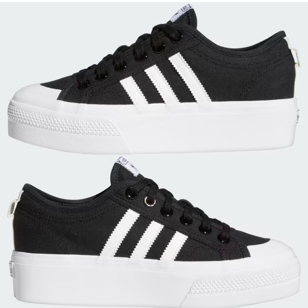 Women’s black Adidas platform sneakers size 7